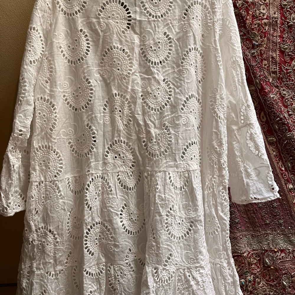 White Long Sleeve Bell Sundress